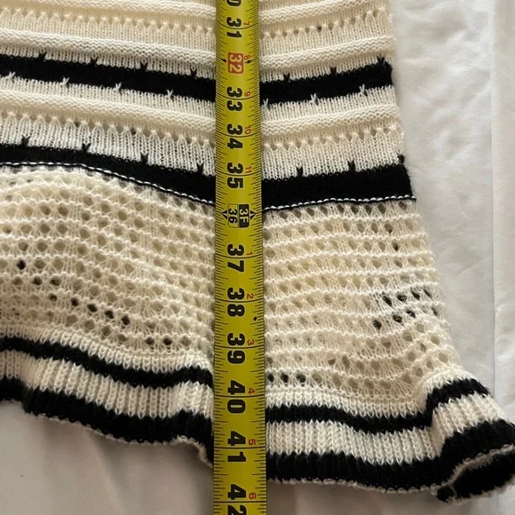 SHEIN Cream and Black Striped Crochet Midi Dress - Picture 14 of 15